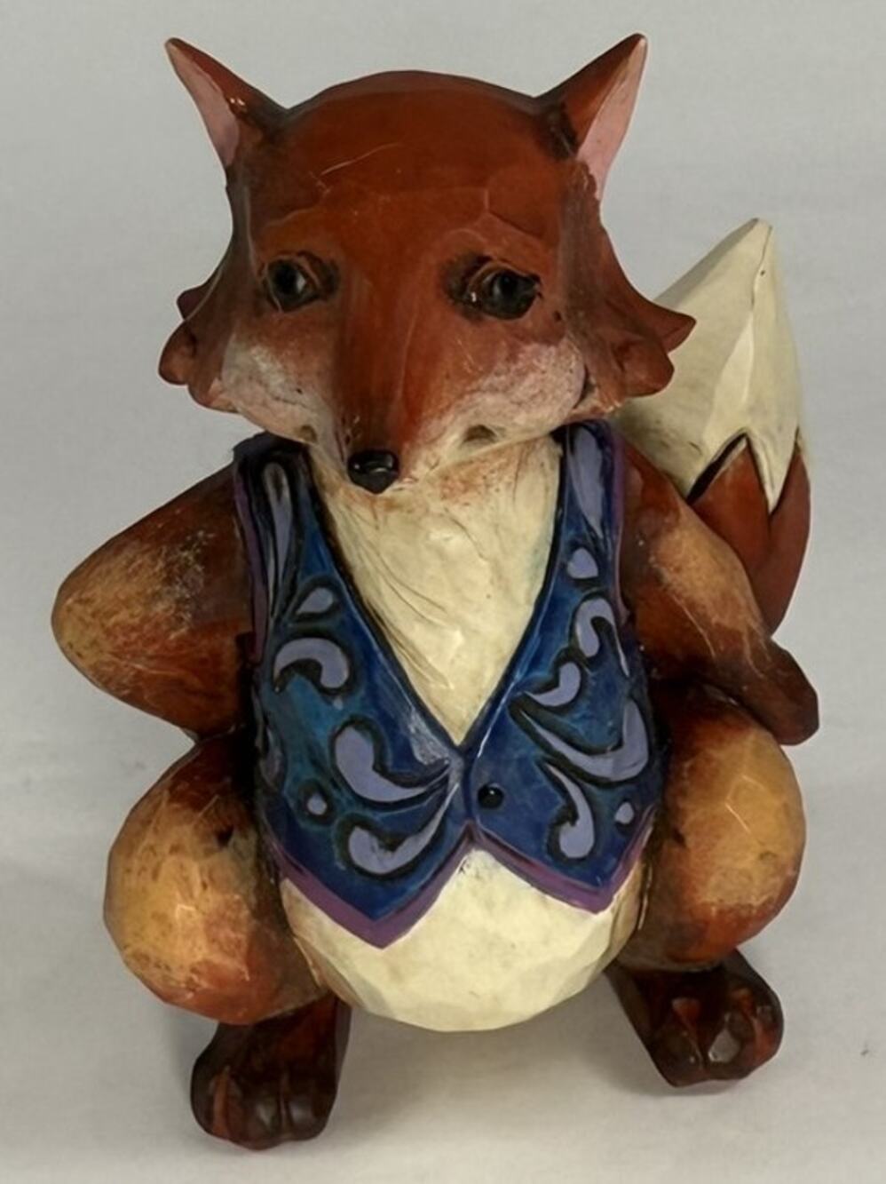 Jim Shore Heartwood Creek Mini Figurine Fox in Blue Vest